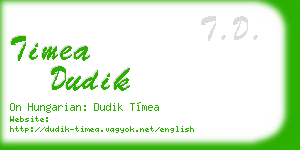 timea dudik business card